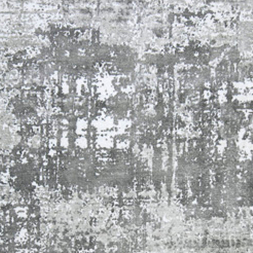 Monty 5 x 7 Area Rug, Abstract Pattern, Gray, Ivory Polyester