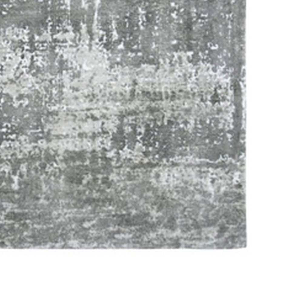 Monty 5 x 7 Area Rug, Abstract Pattern, Gray, Ivory Polyester