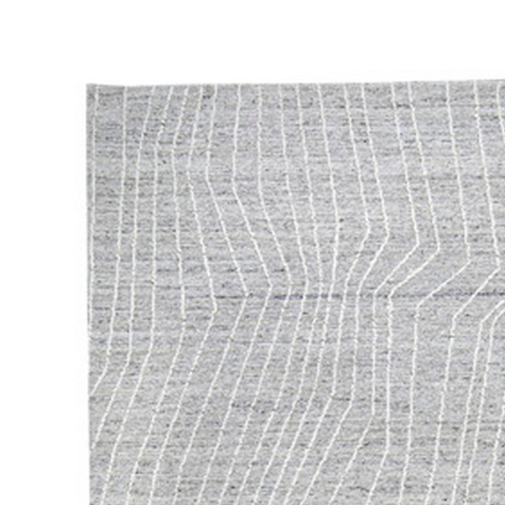 Veer 5 x 7 Area Rug, Linear Abstract Pattern, Polyester, Wool, Gray