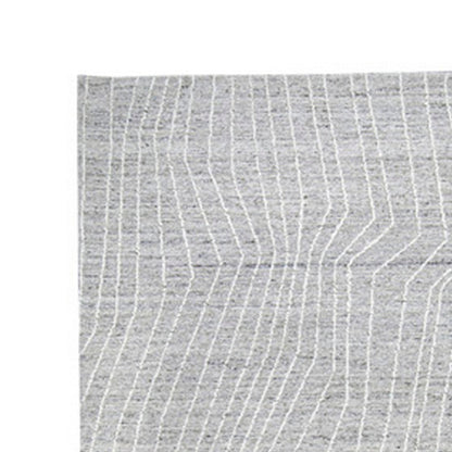Veer 5 x 7 Area Rug, Linear Abstract Pattern, Polyester, Wool, Gray