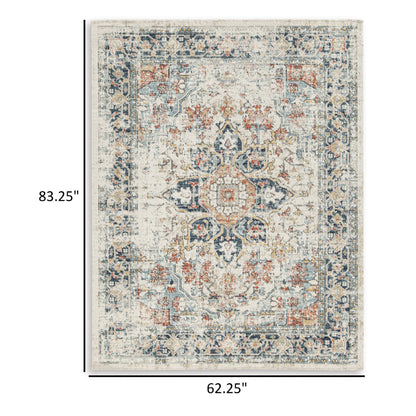 Jerry 5 x 7 Area Rug, Indoor Outdoor, Medallion, Polyester