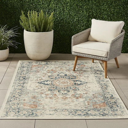 Jerry 5 x 7 Area Rug, Indoor Outdoor, Medallion, Polyester
