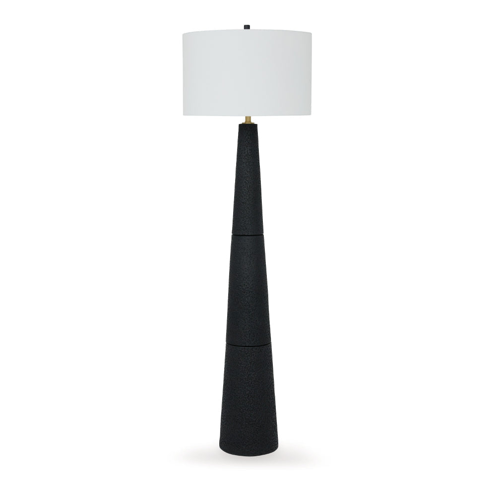 Megan 71 Inch Floor Lamp, White Drum Shade and Brown Wood Tripod Base