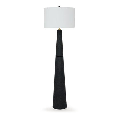 Megan 71 Inch Floor Lamp, White Drum Shade and Brown Wood Tripod Base