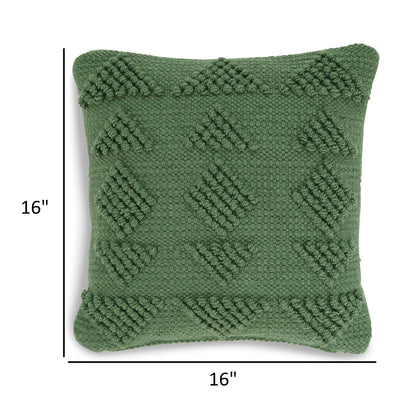 Dco Throw Pillow Set of 4, Indoor Outdoor, Woven Geometric Design, Green