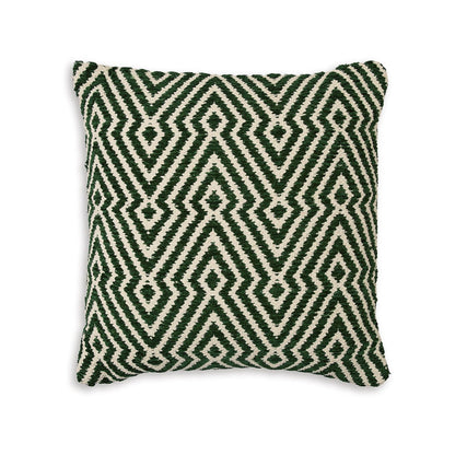 Digy 19 Inch Accent Pillow Set of 4, Handwoven Key Pattern, Black White