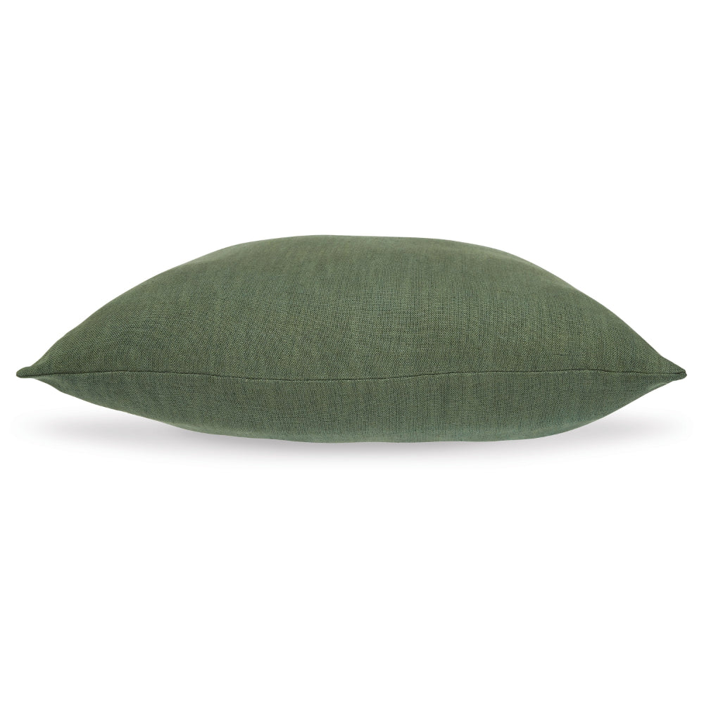 Ina 22 Inch Accent Throw Pillow Set of 4, Square, Green Cotton Linen