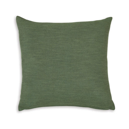 Ina 22 Inch Accent Throw Pillow Set of 4, Square, Green Cotton Linen