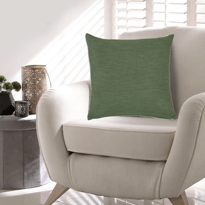 Ina 22 Inch Accent Throw Pillow Set of 4, Square, Green Cotton Linen