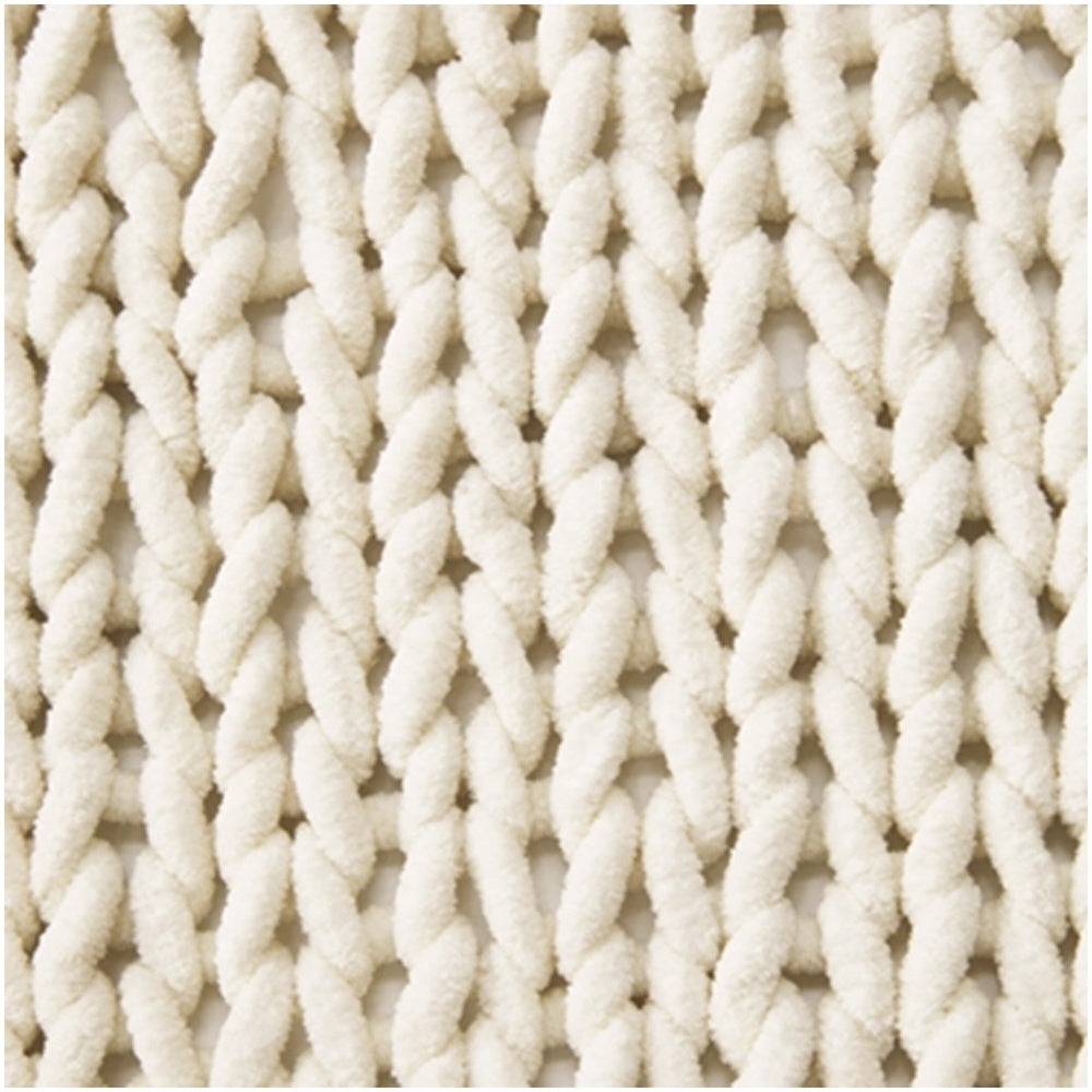Deme Throw Blanket Set of 3, Hand Knitted Soft Chunky Chenille