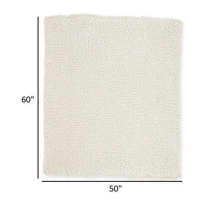 Deme Throw Blanket Set of 3, Hand Knitted Soft Chunky Chenille