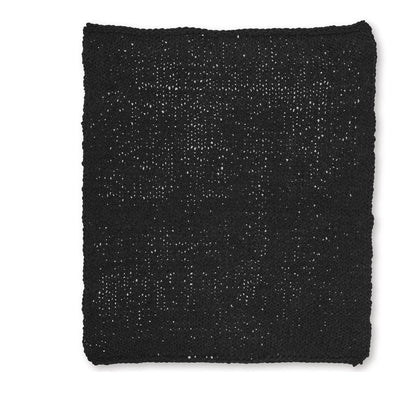 Deon Throw Blanket Set of 3, Hand Knitted Soft Chenille, Black Finish