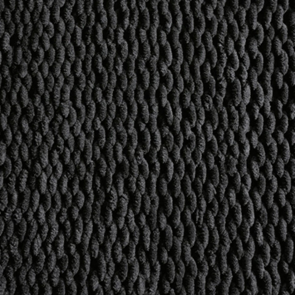 Deon Throw Blanket Set of 3, Hand Knitted Soft Chenille, Black Finish