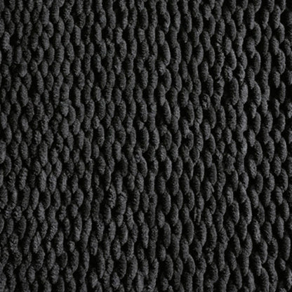 Deon Throw Blanket Set of 3, Hand Knitted Soft Chenille, Black Finish
