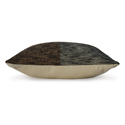 Tena 20 Inch Accent Pillow Set of 4, Square Plaid Pattern, Tan, Black White