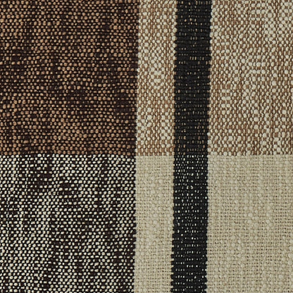 Tena 20 Inch Accent Pillow Set of 4, Square Plaid Pattern, Tan, Black White