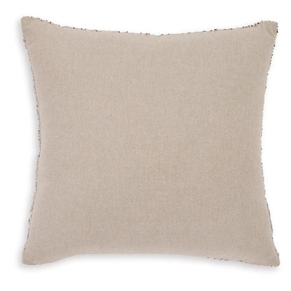 Lora 20 Inch Accent Pillow Set of 4, Textured Stripe Pattern, Ivory Gray