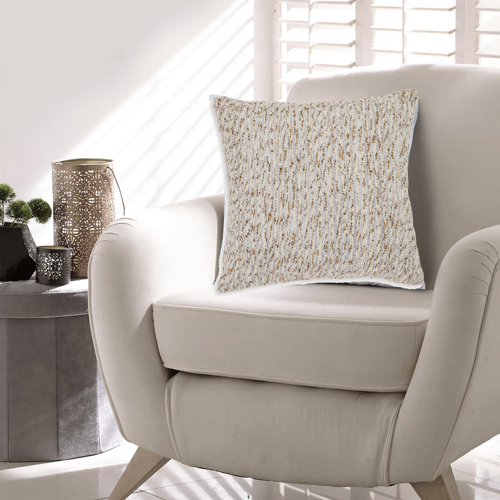 Lora 20 Inch Accent Pillow Set of 4, Textured Stripe Pattern, Ivory Gray
