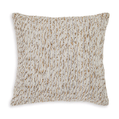 Lora 20 Inch Accent Pillow Set of 4, Textured Stripe Pattern, Ivory Gray