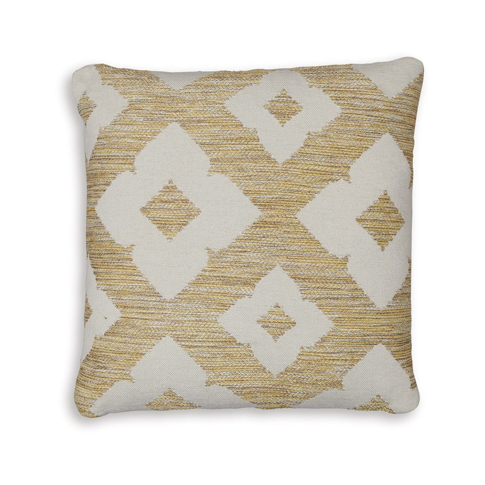 Neyr 18 Inch Throw Pillow Set of 4, Indoor Outdoor, Yellow White Floral