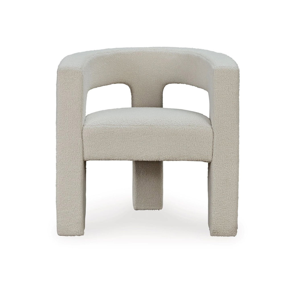 Sovi Accent Chair, Cushioned Seating, Barrel Back with Cutout Design, Ivory