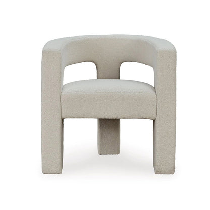 Sovi Accent Chair, Cushioned Seating, Barrel Back with Cutout Design, Ivory