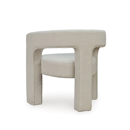 Sovi Accent Chair, Cushioned Seating, Barrel Back with Cutout Design, Ivory