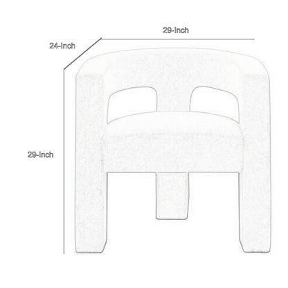 Sovi Accent Chair, Cushioned Seating, Barrel Back with Cutout Design, Ivory