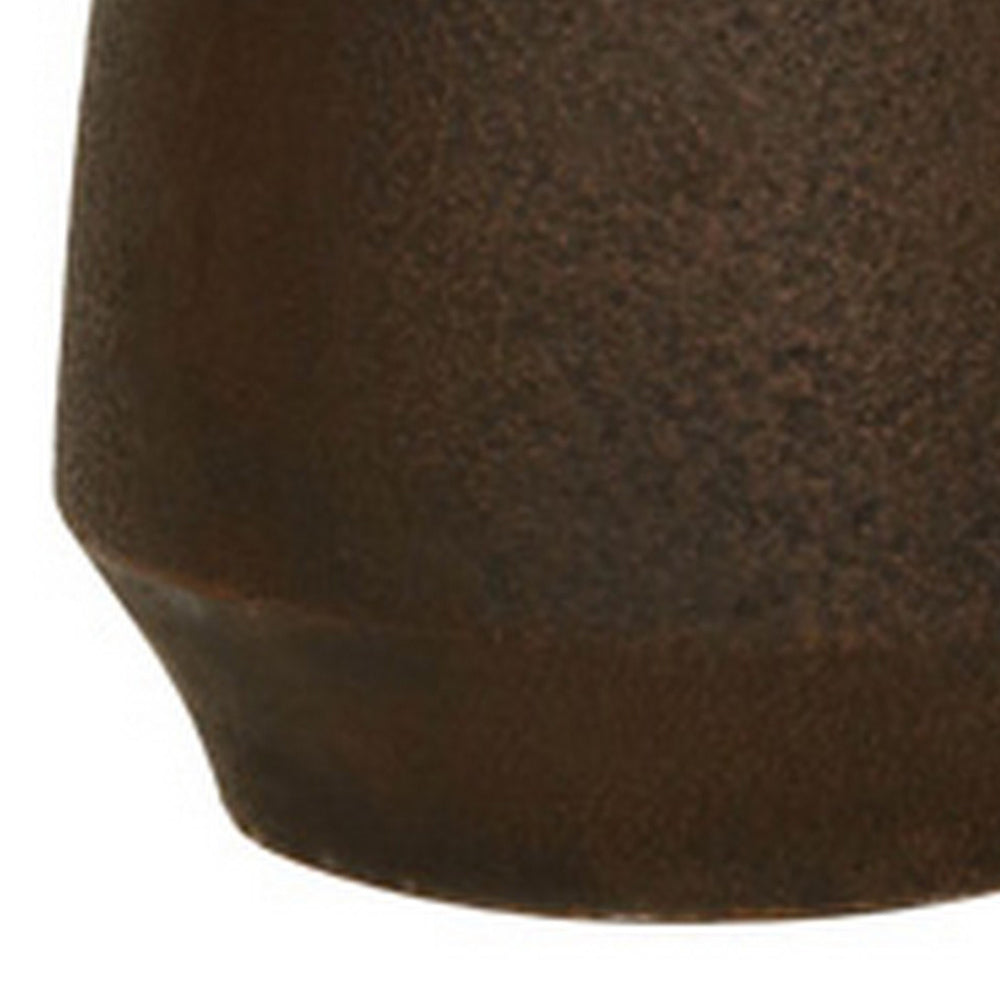 Adea Flower Vase, Antiqued Amphora Shape, Thin Neck Style, Brown Terracotta