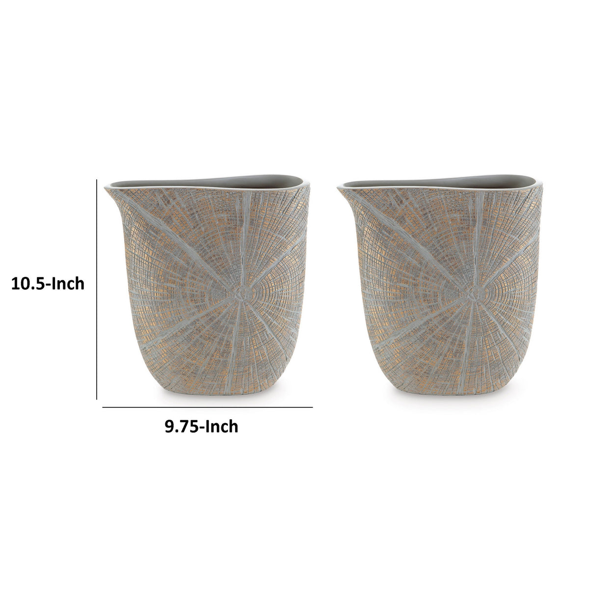Denver Vase Set of 2, 11 Inch, Starburst Pattern