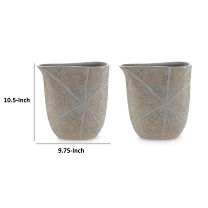 Denver Vase Set of 2, 11 Inch, Starburst Pattern