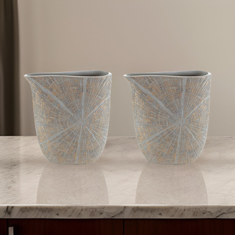 Denver Vase Set of 2, 11 Inch, Starburst Pattern