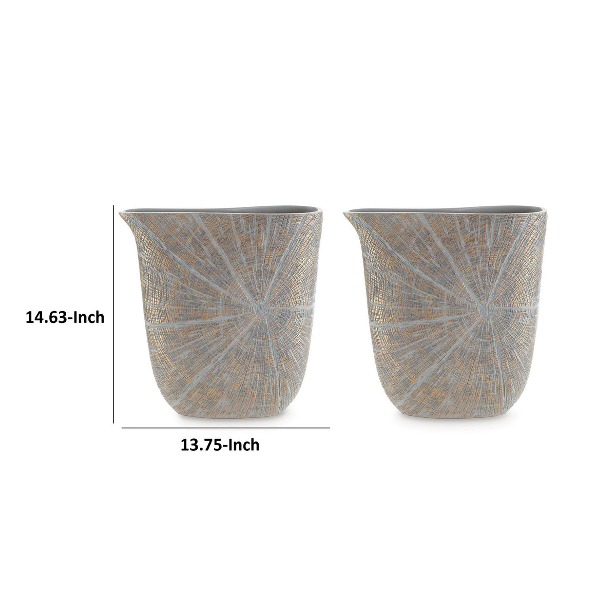 Denver Vase, Set of 2, 14 Inch, Starburst Pattern