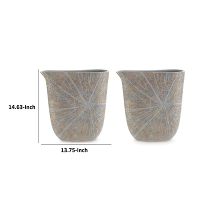 Denver Vase, Set of 2, 14 Inch, Starburst Pattern