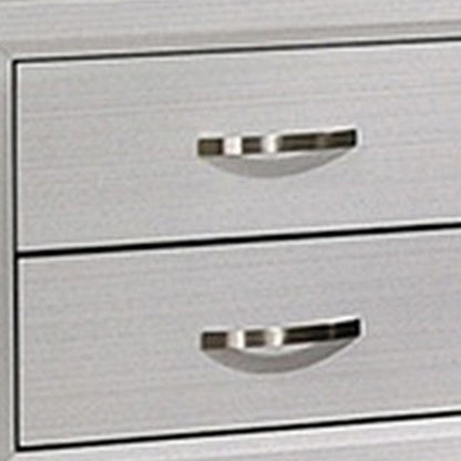 Erica Nightstand, 2 Drawers, White Wood Finished Frame, Metal Handles