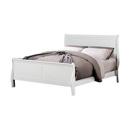 Ryla Twin Size Bed, Sleek Modern Panel Headboard Design, White Solid Wood