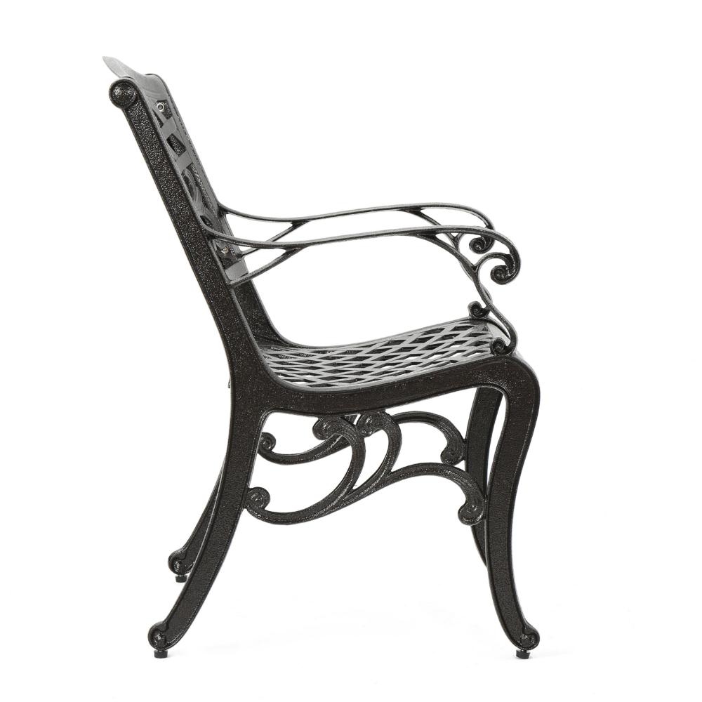 Toni Outdoor Armchair Set of 2, Cabriole, Scrolled Lattice Bronze Aluminium