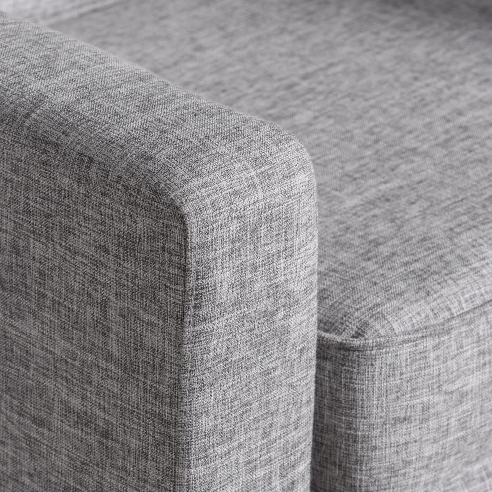 Accent Club Chair, Modern Light Gray Padded Seat, Angled Legs, Rubberwood