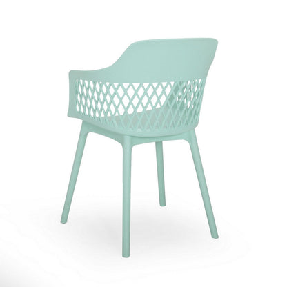 Outdoor Patio Chair, Curved Arms, Weather Resistant Modern Mint Green