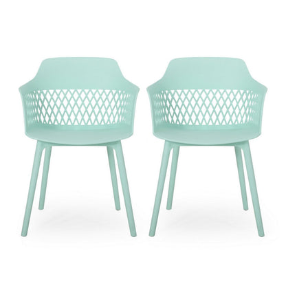 Outdoor Patio Chair, Curved Arms, Weather Resistant Modern Mint Green