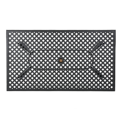 Cay Outdoor Dining Table, 67 Inch Rectangular, Lattice Black Aluminium