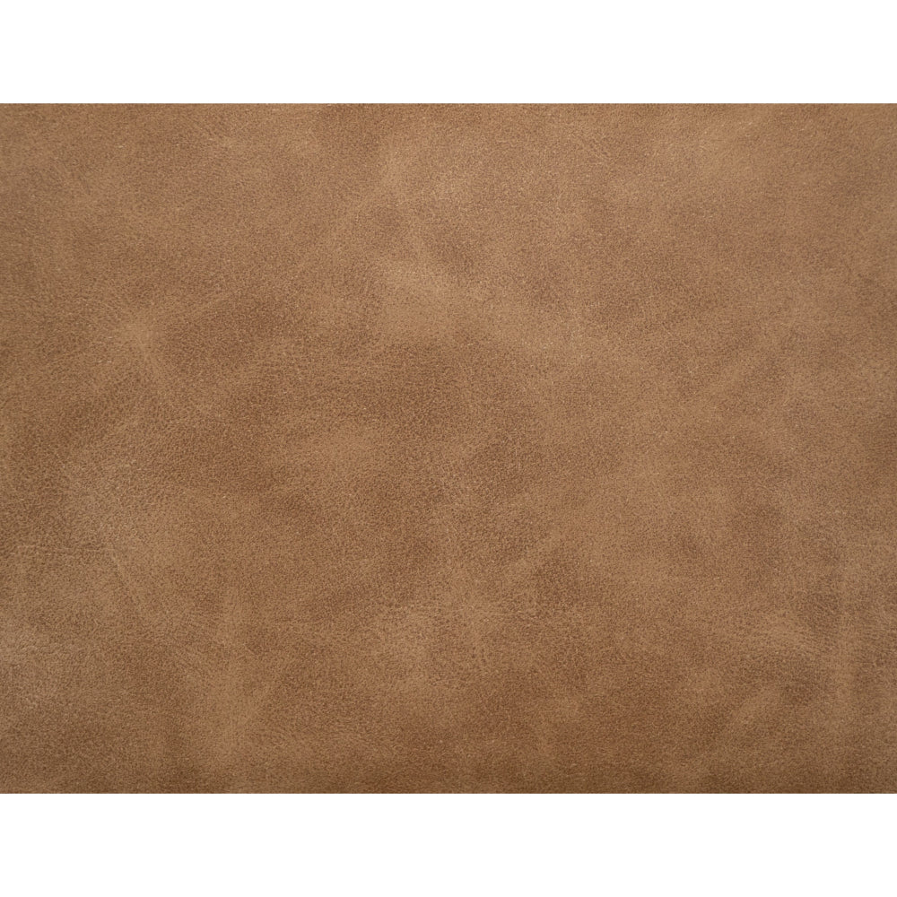 Merry Accent Chair, Cognac Brown Faux Leather, Foam, Brown Solid Pine Wood