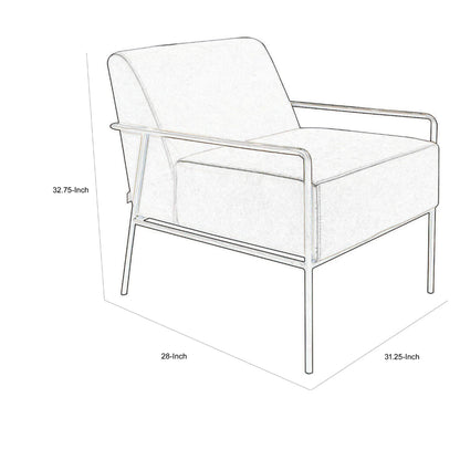 Zili Accent Chair, Gray Faux Leather, Plush Foam, Sleek Gold Metal Finish