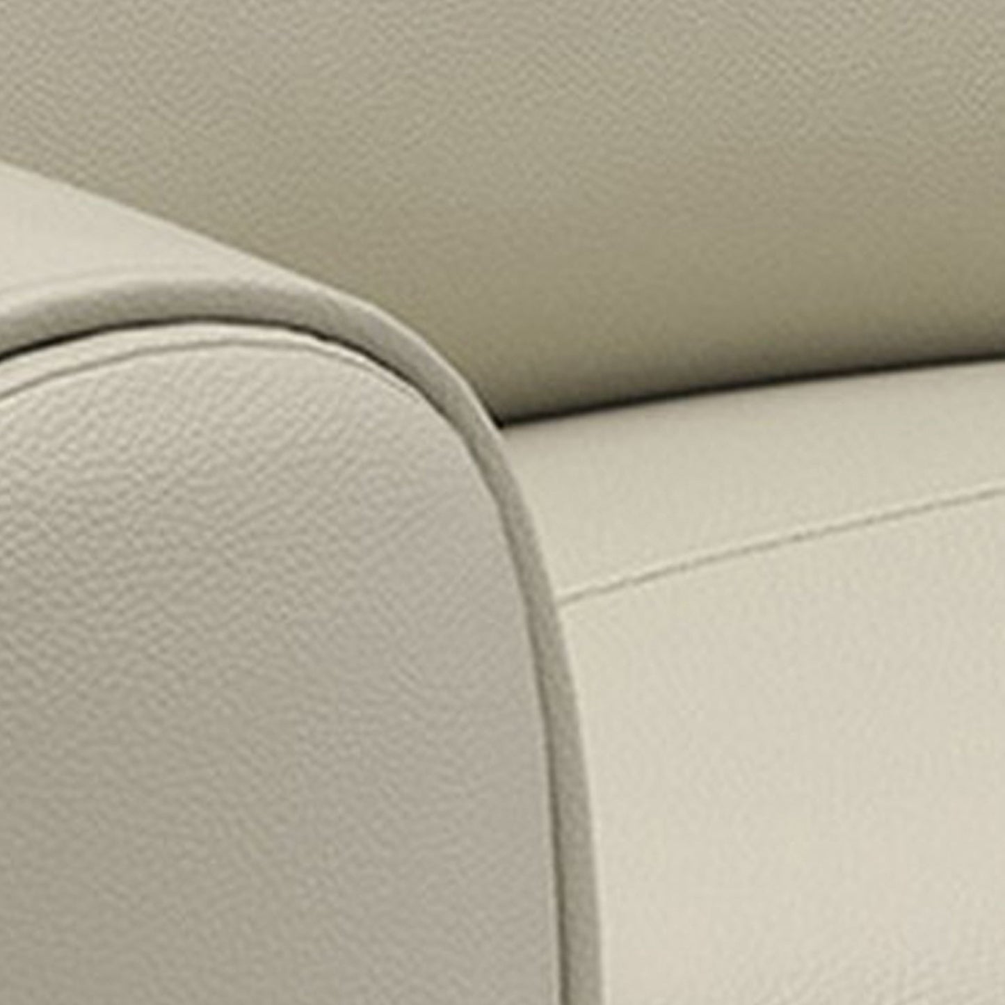 Cobe Manual Recliner Chair, Solid Wood and Soft Top Grain Beige Leather