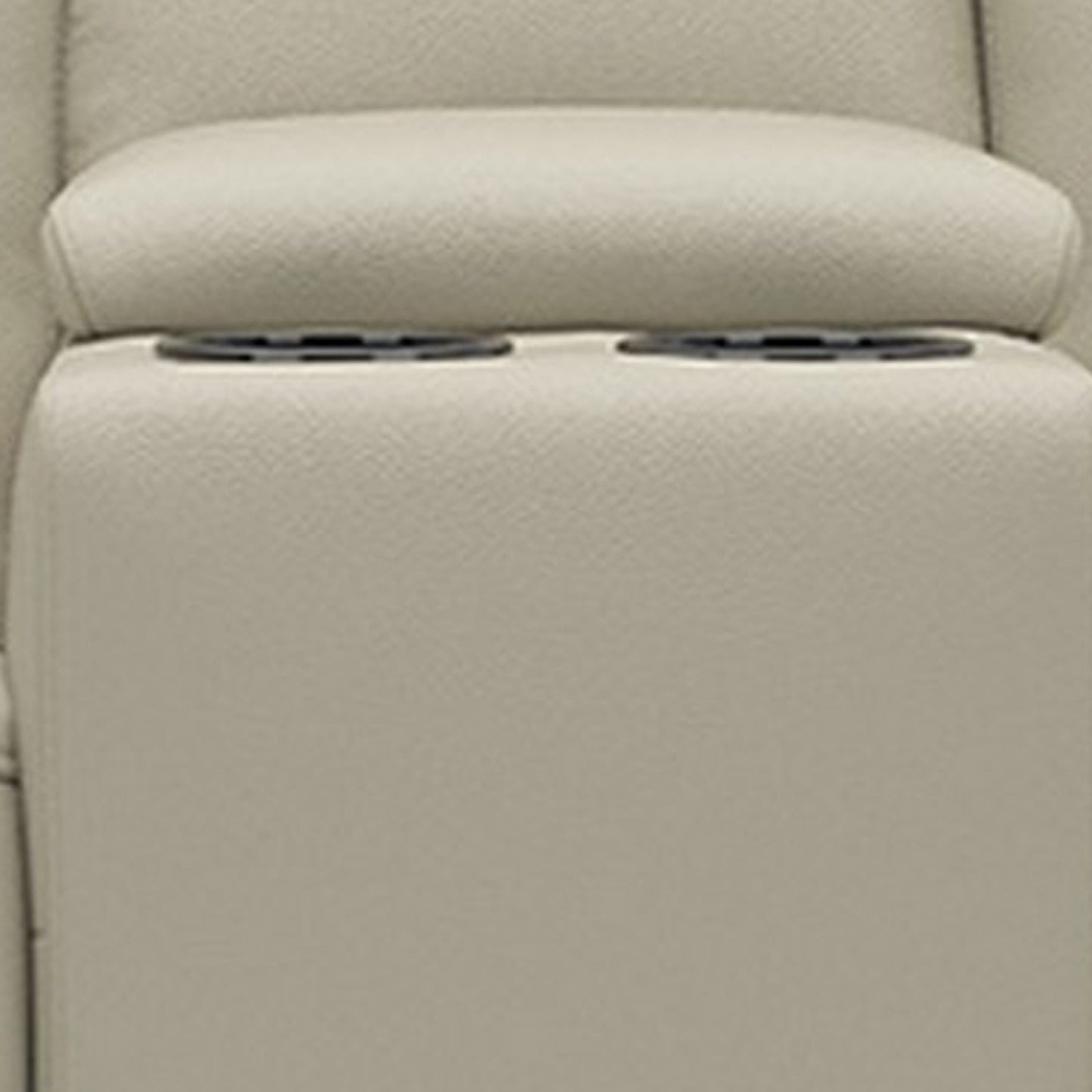 Cobe Manual Recliner Loveseat, 41 Inch, Center Console, Grain Beige Leather