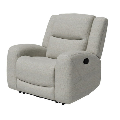 Gira Manual Recliner Chair with Contour Armrest, Wood Frame, Beige Fabric