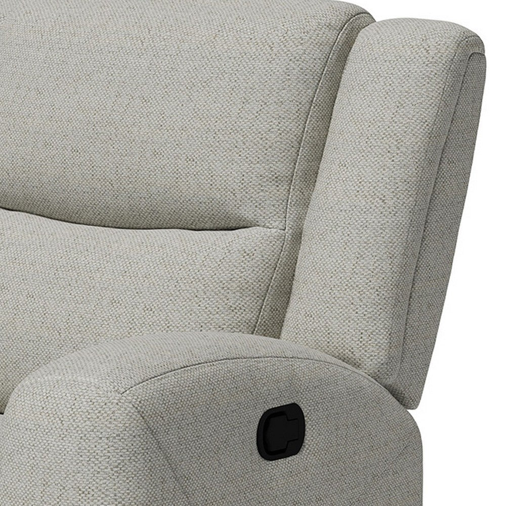 Gira Manual Recliner Chair with Contour Armrest, Wood Frame, Beige Fabric