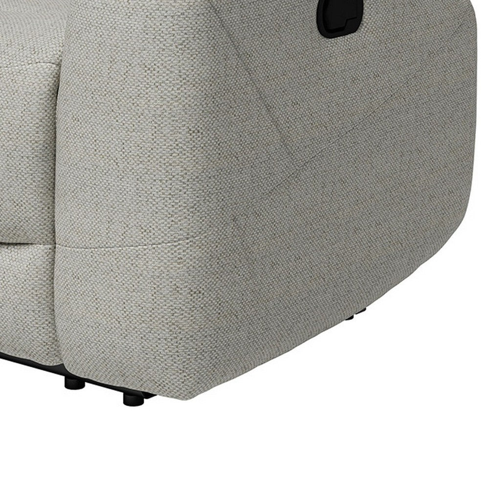 Gira Manual Recliner Chair with Contour Armrest, Wood Frame, Beige Fabric