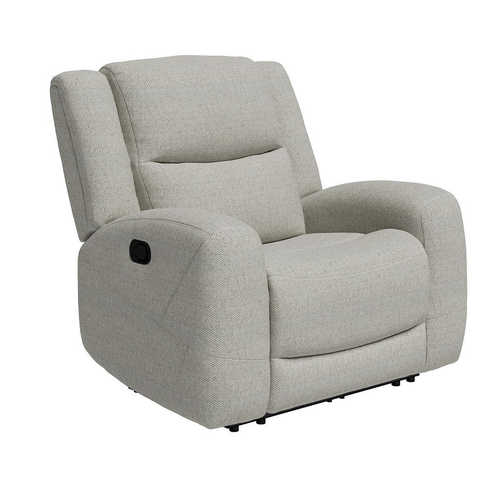 Gira Manual Recliner Chair with Contour Armrest, Wood Frame, Beige Fabric