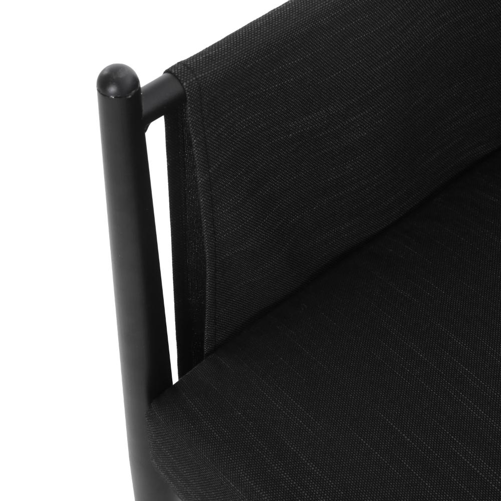 Jackie Outdoor Club Accent Chair, Black, Dark Gray Cushions, Aluminium